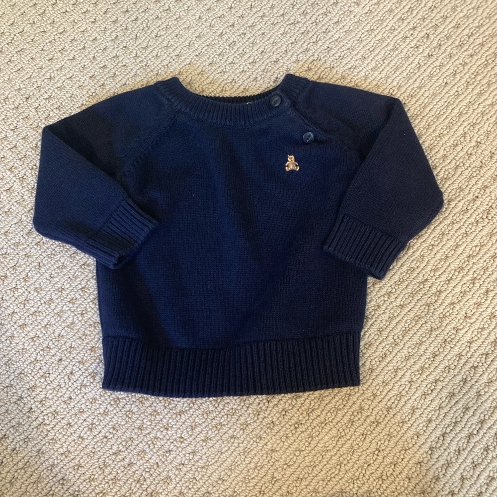 Gap 6-12 month navy cotton sweater